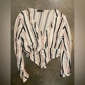 Pretty little thing stripe body suit